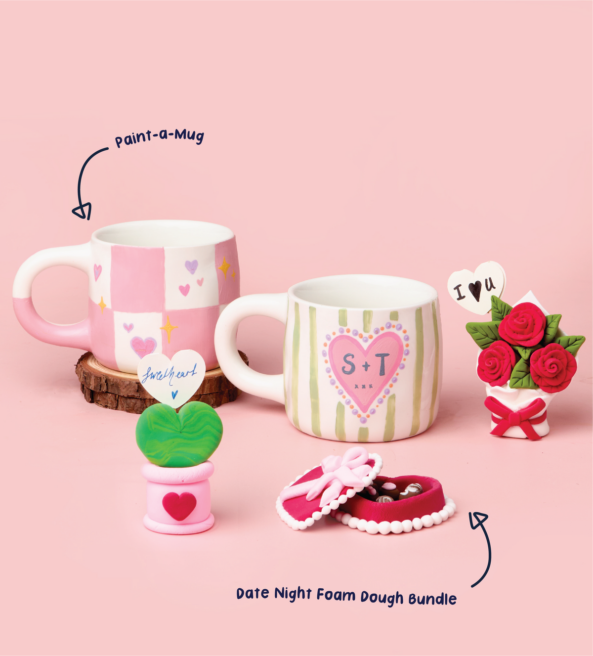 Valentinstag Foam Dough & Tassen Set