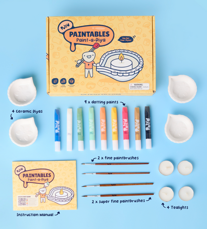 Kit 4 Diya in Ceramica da Dipingere