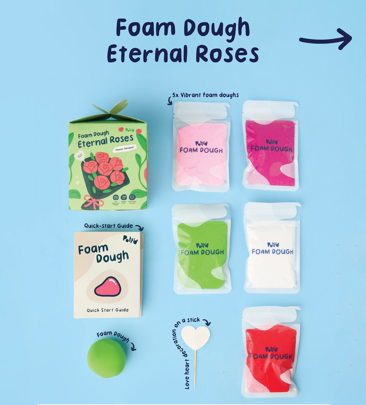 Valentinstag Foam Dough & Tassen Set