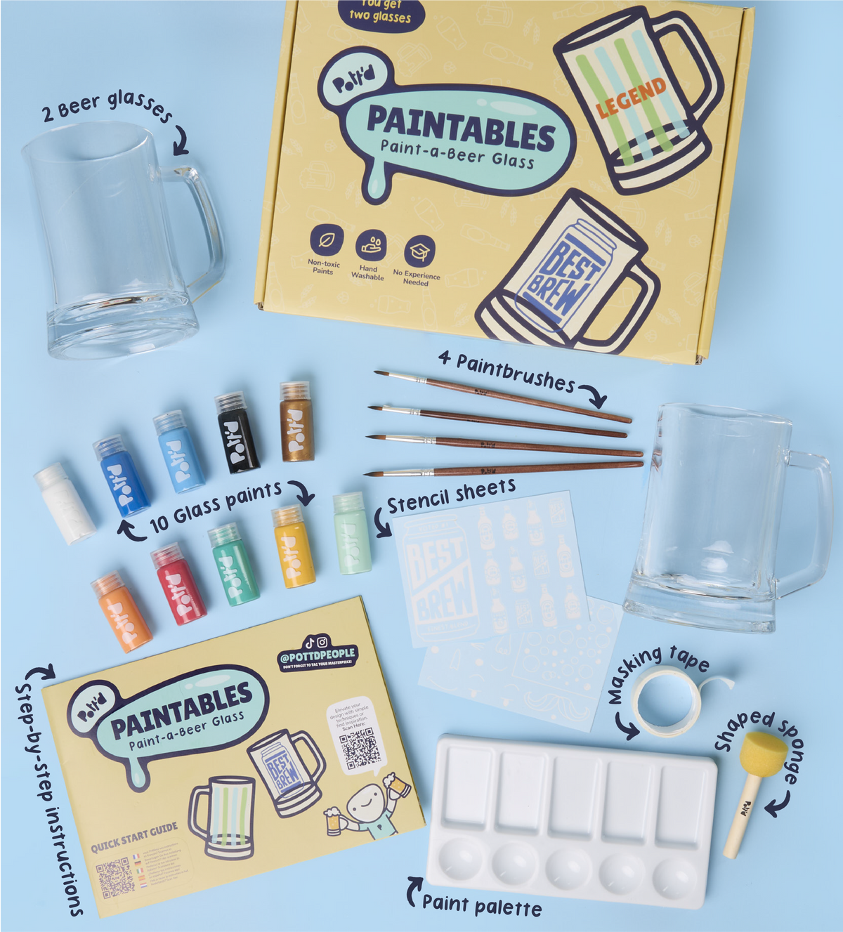 Bierglas Bemalen Set x2