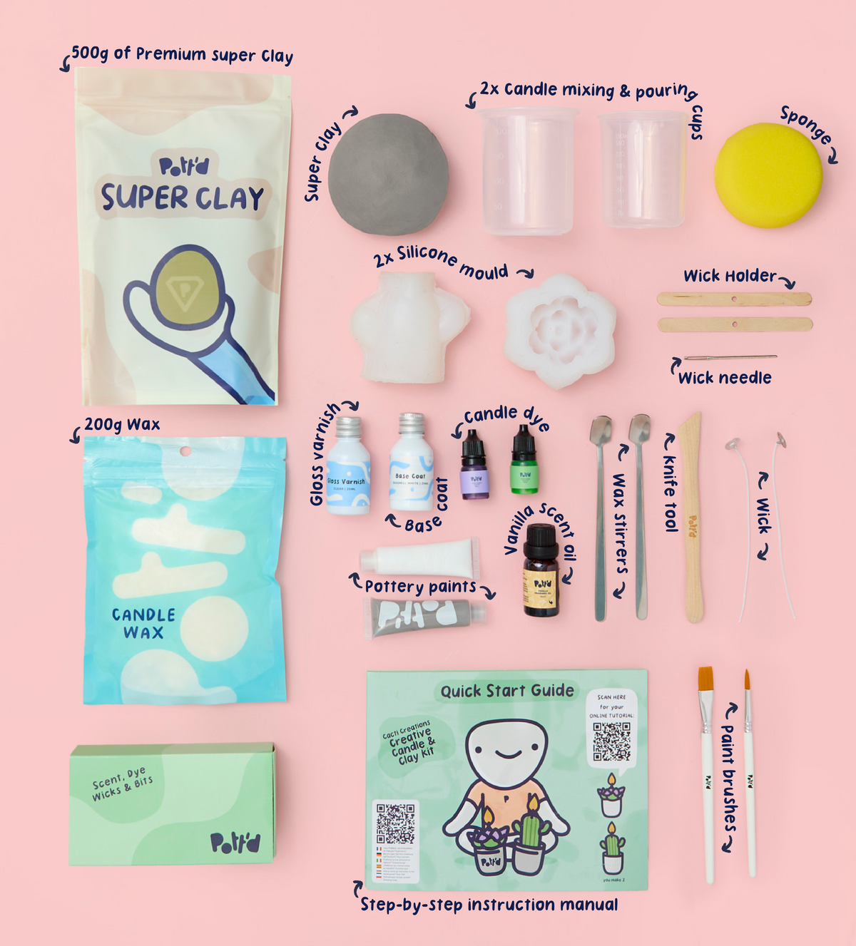 Cacti Creations Creative Candle & Clay Kit