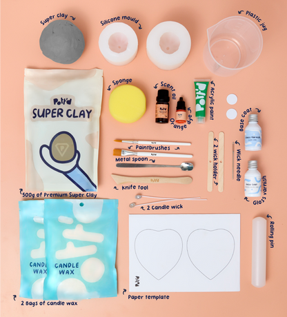 Kit Creativo de Arcilla y Vela Calabaza