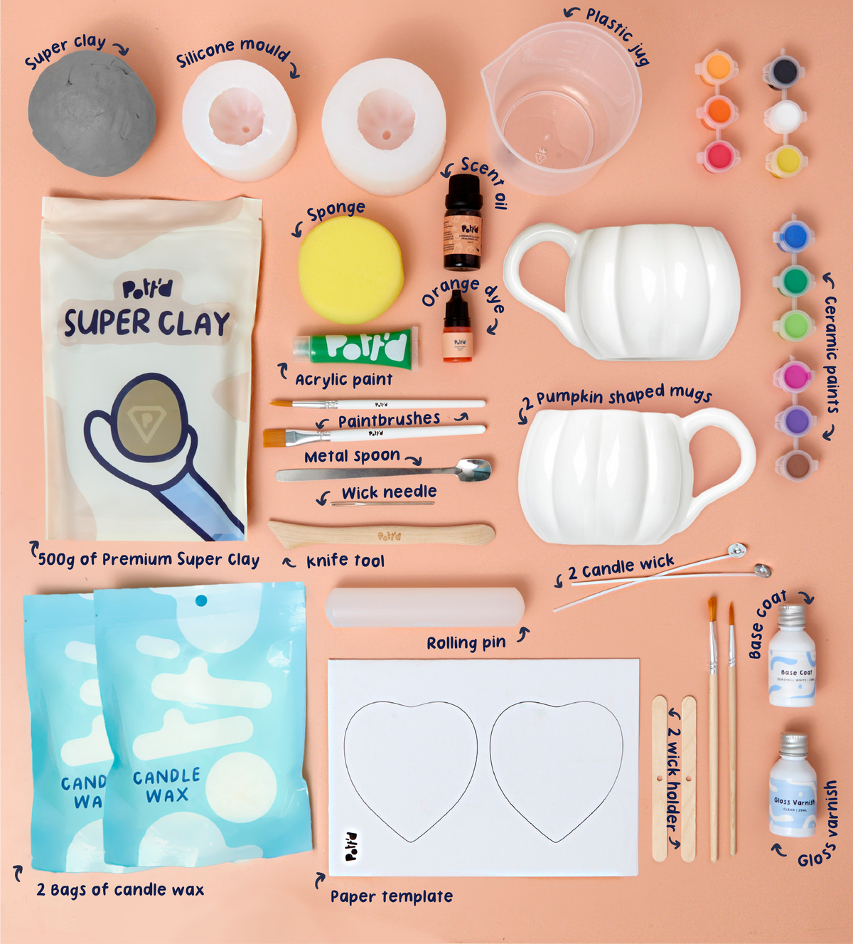 Coffret Citrouille : Bougies et Tasses