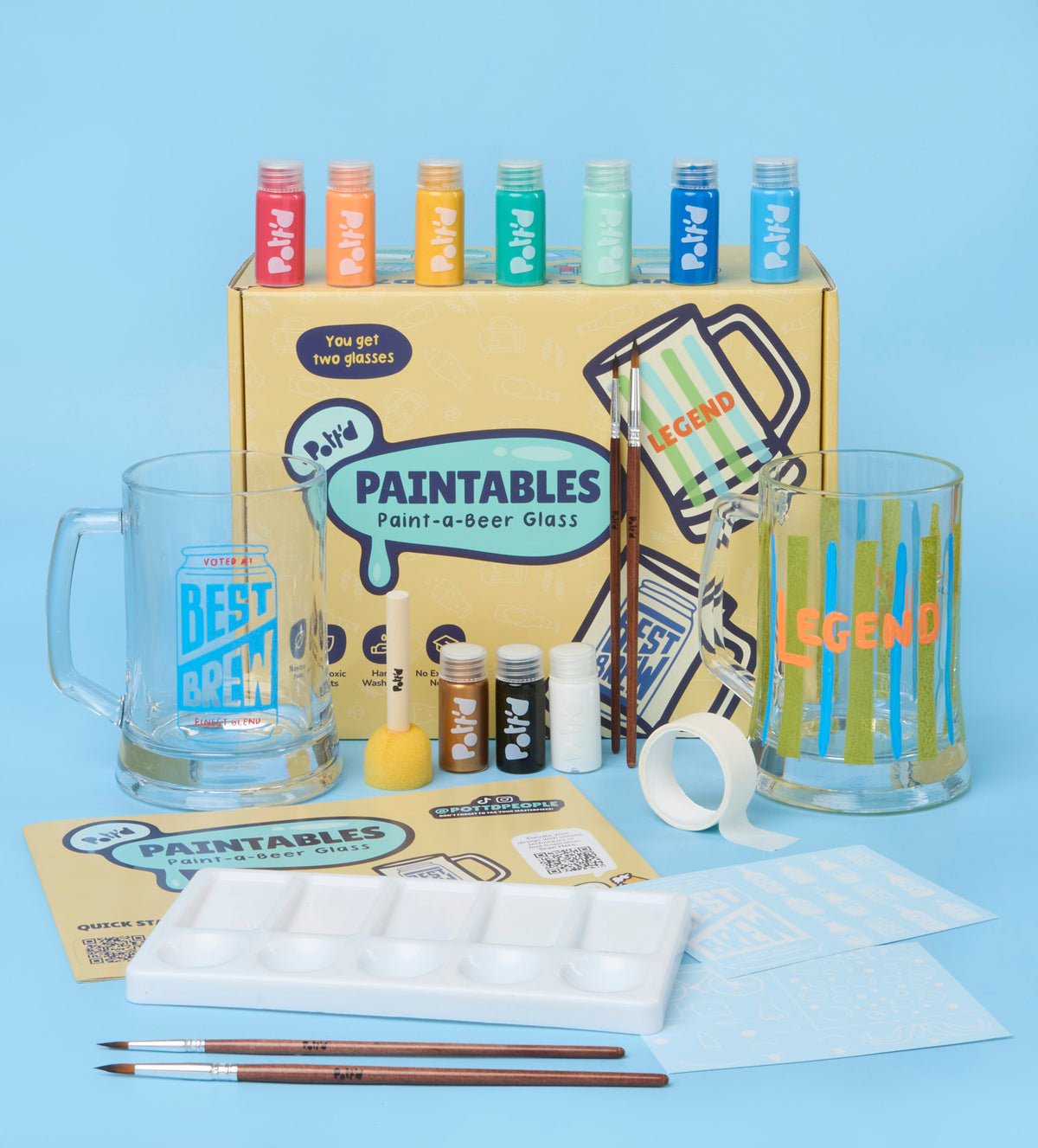 Bierglas Bemalen Set x2