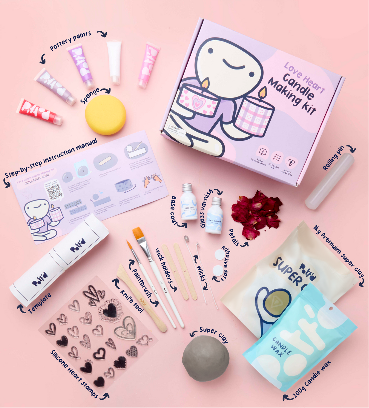 Love Heart Candle Making Kit