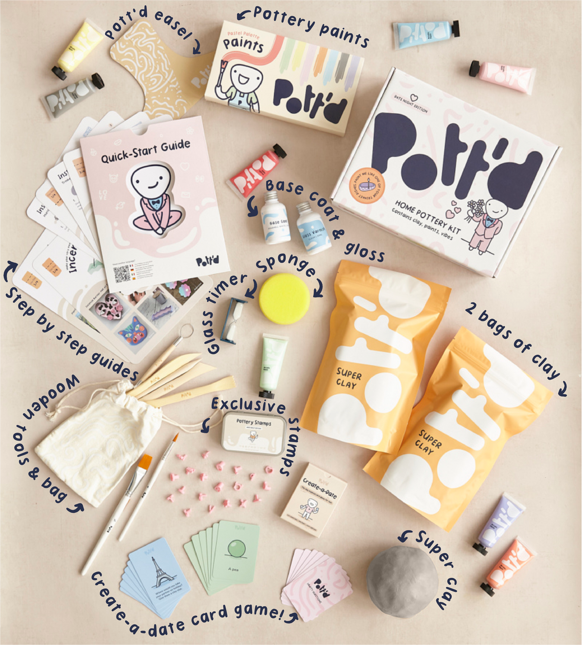 Töpfern & Tassen Bemalen Date Bundle für Zuhause