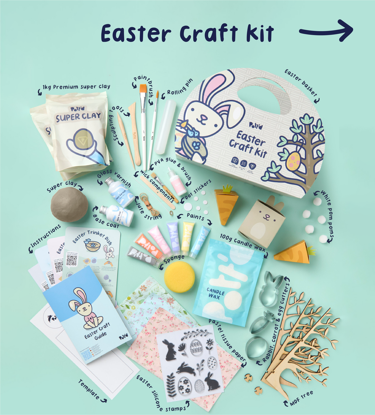 Coffret Bricolage de Pâques & Tasses à Peindre