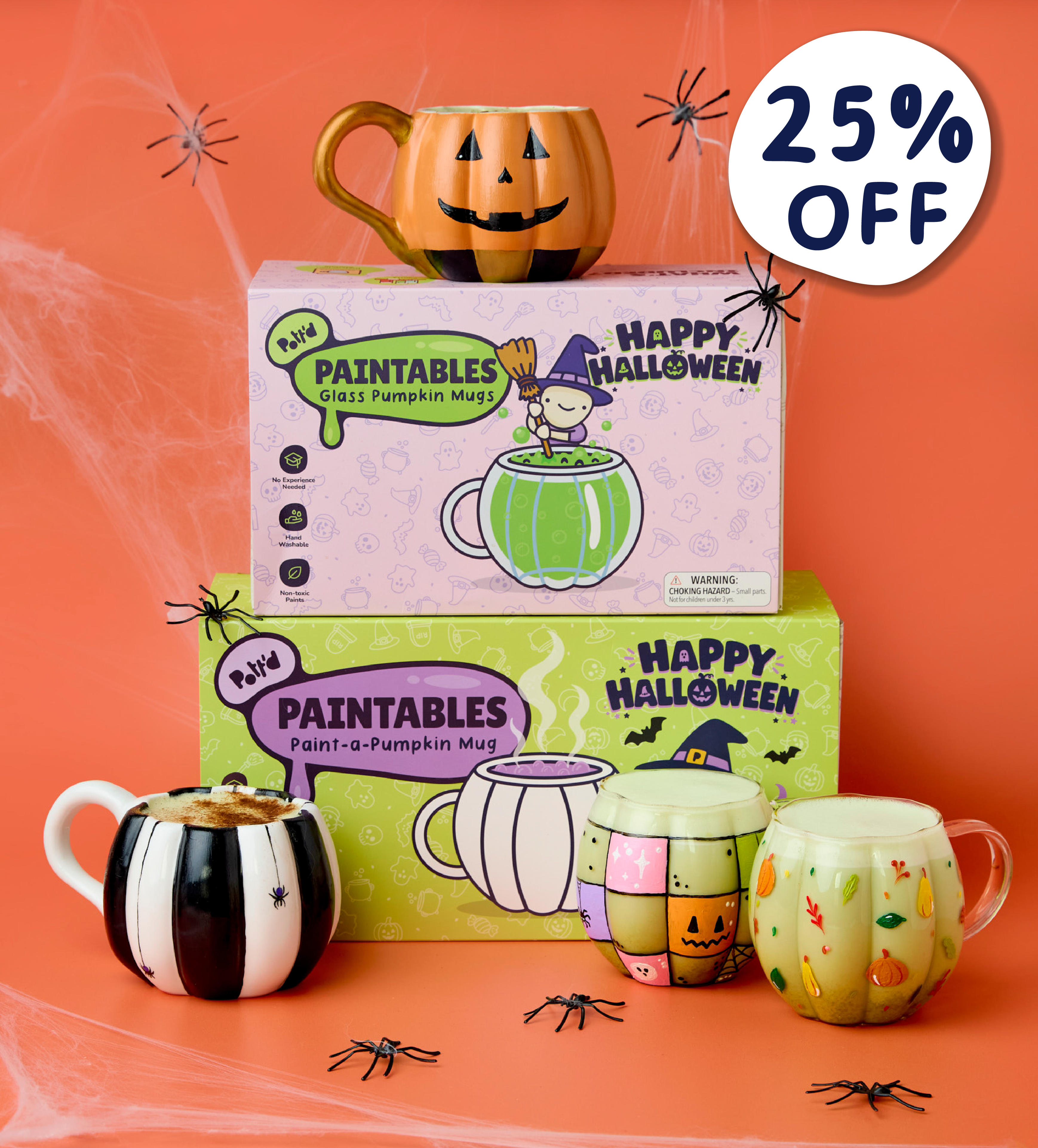 Set Tazze da Dipingere - Zucche di Halloween - Image 1